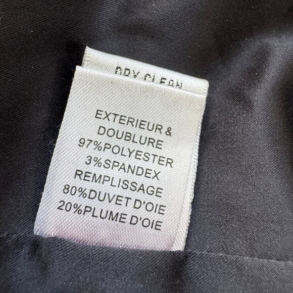 DVF Goose Down Black Satin Zona Puffer Zip Hood Coat Size P - Picture 10 of 14